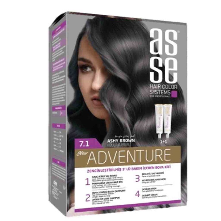 رنگ موی زنانه بدون آمونیاک آسه شماره 7.1 100میل
